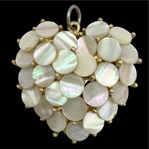 Arthur Pepper Signed Vintage Mother of Pearl Heart Pendant ART